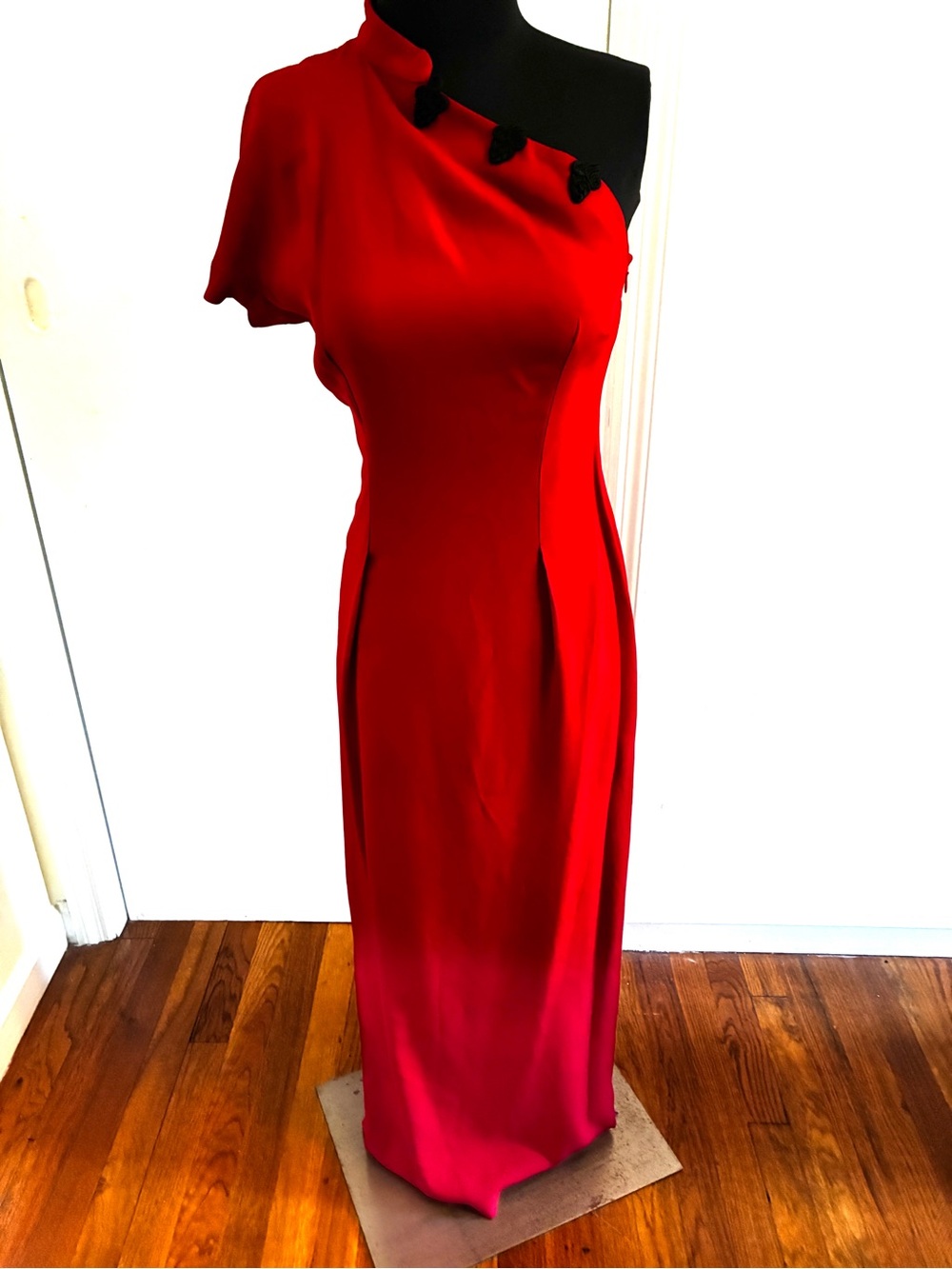 Moschino Elegant One-Shoulder Red Evening Dress size 4-6 EUC
